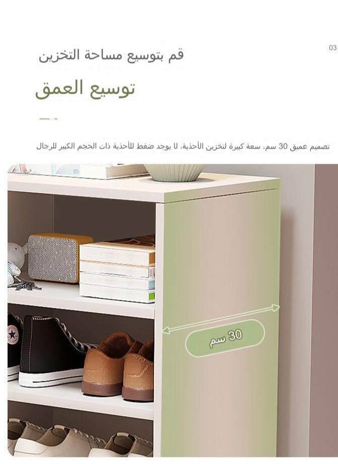 C&C Home - Space-Saving Multilayer Vertical Shoe Cabinet Stylish Dust-Proof and High Capacity Shoe Rack with doors for Small Spaces 180x43x30 cm White - Image 1