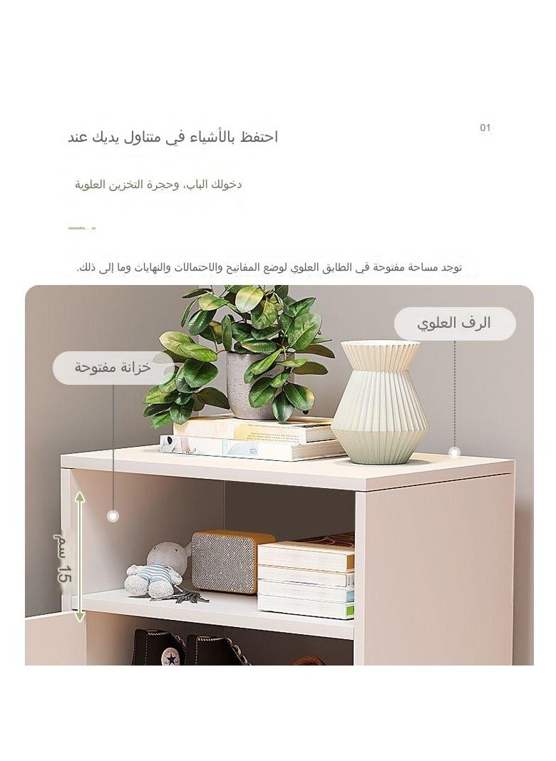 C&C Home - Space-Saving Multilayer Vertical Shoe Cabinet Stylish Dust-Proof and High Capacity Shoe Rack with doors for Small Spaces 180x43x30 cm White - Image 1