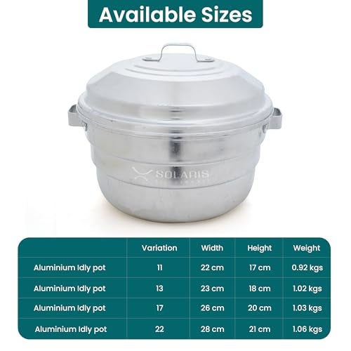 Solaris Kitchenware’s Aluminium Idli Pot – Durable| Lightweight| Perfect for Fluffy Idlis, Steaming, and Multipurpose Cooking | 3 idli plates | 11 idlies - Image 5