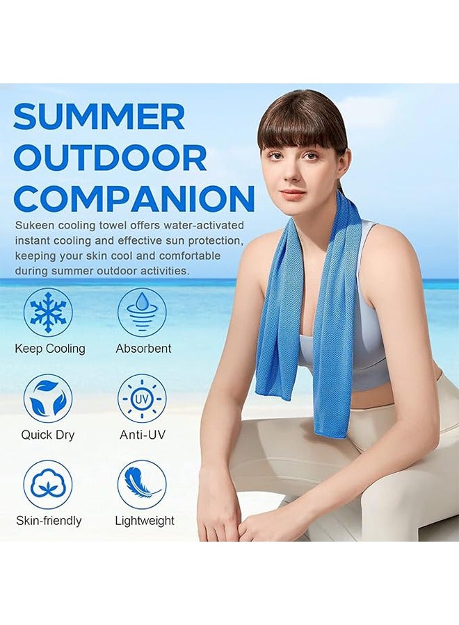 Generic 3PCS Cooling Towels ，Ice-Sensation Sweat Towel, Quick-Dry Microfiber Cloth for Exercise, Soft Breathable Chilly Towel  - Image 2