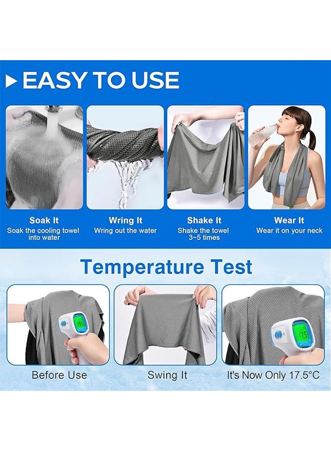 Generic 3PCS Cooling Towels ，Ice-Sensation Sweat Towel, Quick-Dry Microfiber Cloth for Exercise, Soft Breathable Chilly Towel  - Image 3