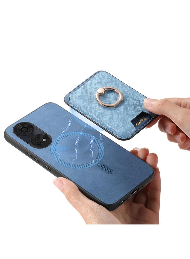 S-TOP Case For OPPO Reno12 Pro Global Retro Cross Leather Ring Vertical Insert Card Bag MagSafe Phone Case - Image 5