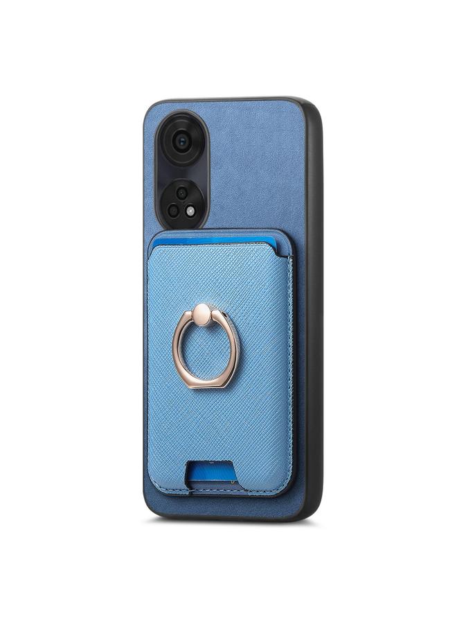 S-TOP Case For OPPO Reno12 Pro Global Retro Cross Leather Ring Vertical Insert Card Bag MagSafe Phone Case - Image 2