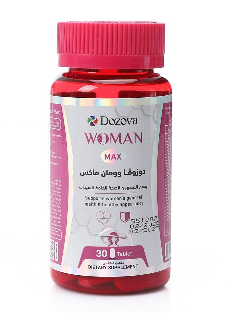 Dozova Women Multivitamin 30 Tablets:  Your Daily Dose of Beauty: Women's Multivitamin for Radiant Skin, Hair Nails Support + Energy Boost, Nourish Your Body with Essential Vitamins and Minerals  - Image 1