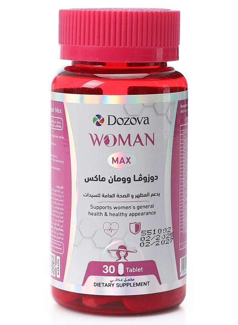 Dozova Women Multivitamin 30 Tablets:  Your Daily Dose of Beauty: Women's Multivitamin for Radiant Skin, Hair Nails Support + Energy Boost, Nourish Your Body with Essential Vitamins and Minerals - Image 1