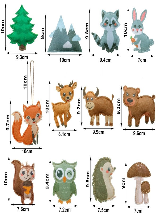 Moukeren 12 Pieces Christmas Felt Woodland Animals Ornaments My Forest Friends Animals Hanging Ornament Decor Set for Crafts Christmas Tree Decorations - Image 2
