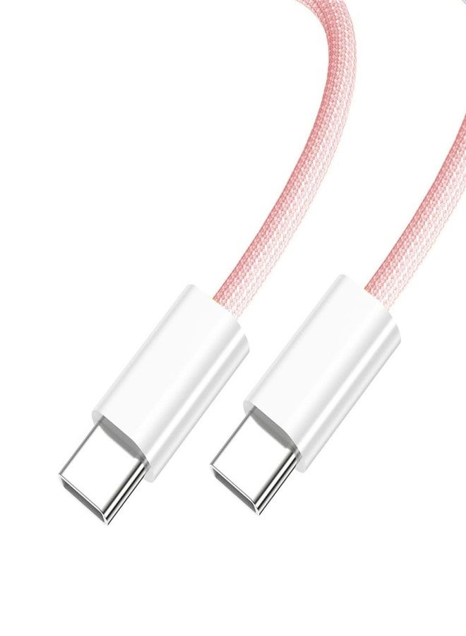 chenyang USB C Nylon Braided Cable USB C Male to Male 480Mbps Data Transfer PD 27W/65W Fast Charging Cable Pink 9.84FT/3.0M - Image 1