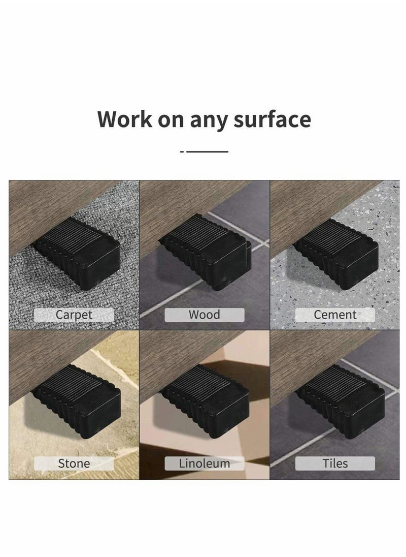 KASTWAVE Door Stopper 5 Pack Rubber Door Stopper Anti-Slip Removable Door Wedge Door Stopper for Home School Hospital Heavy Duty Security Door Stopper, Non-Scratching Door Stop(Transparent and Black)  - Image 4