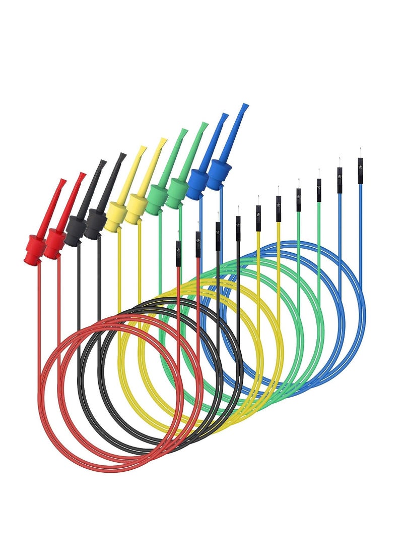 SYOSI - Mini Grabber Test Hooks to Breadboard Male Jumper Wires Soft Flexible Silicone Test Leads for Electrical Testing - Image 1