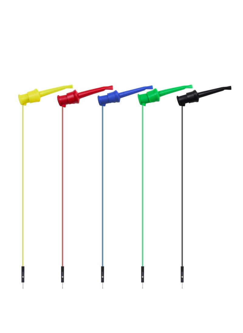 SYOSI - Mini Grabber Test Hooks to Breadboard Male Jumper Wires Soft Flexible Silicone Test Leads for Electrical Testing - Image 1