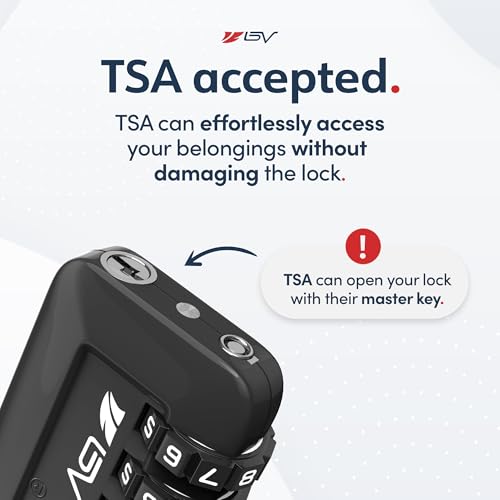 BV TSA Accepted Luggage Travel Lock, Set-Your-Own Combination Lock for School Gym Locker, Luggage Suitcase Baggage Locks, Filing Cabinets, Toolbox, Case (Black, 4 Pack) - Image 4