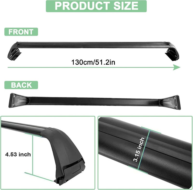 MATMACRO Hard Top Roof Rack Cross Bars for Jeep Wrangler JK JL Gladiator JT (2007-2022) - Image 3