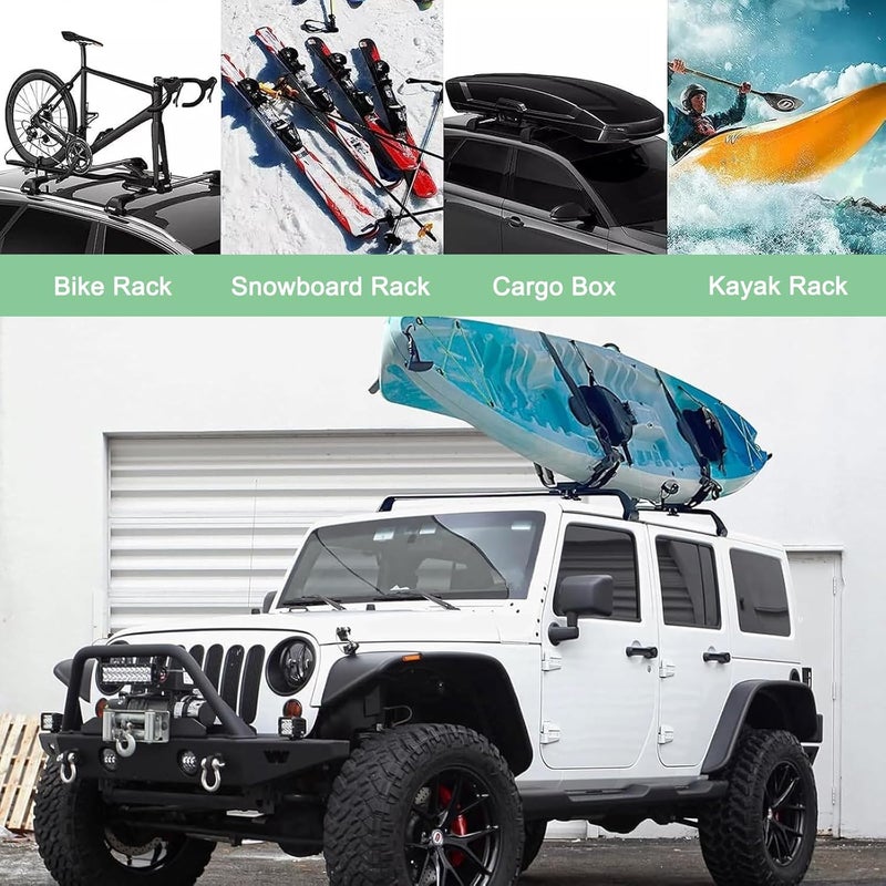 MATMACRO Hard Top Roof Rack Cross Bars for Jeep Wrangler JK JL Gladiator JT (2007-2022) - Image 5