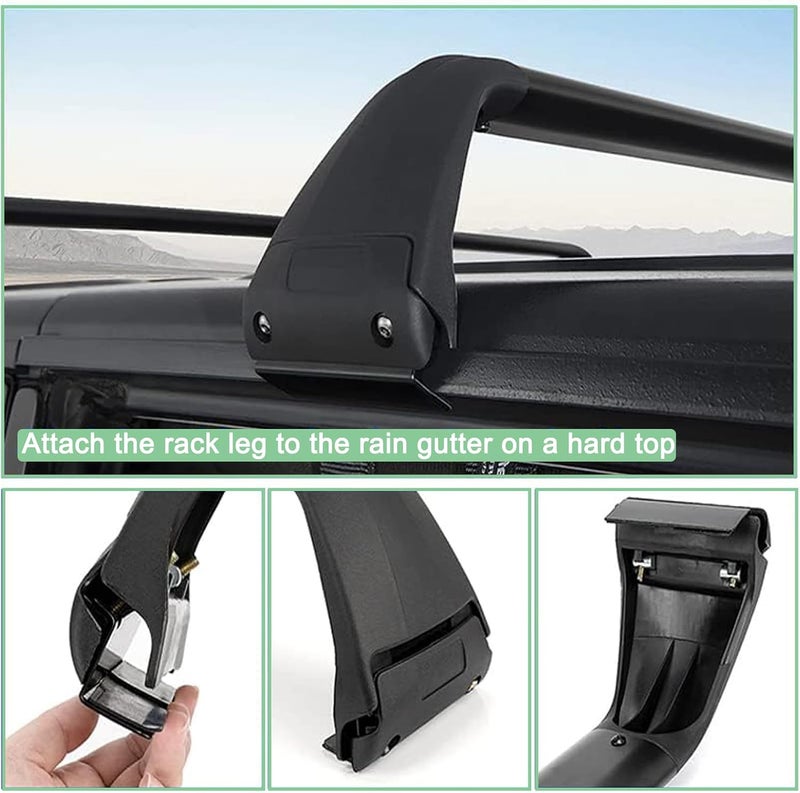 MATMACRO Hard Top Roof Rack Cross Bars for Jeep Wrangler JK JL Gladiator JT (2007-2022) - Image 4