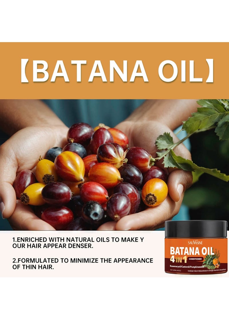 سوفازين زيت باتانا لتكثيف الشعر، كونديشنر 4 في 1 لإصلاح الشعر، يمنع التساقط، يعزز التغذية، ويدعم السماكة للرجال والنساء، 120 مل / 4.05 أونصة - Image 2