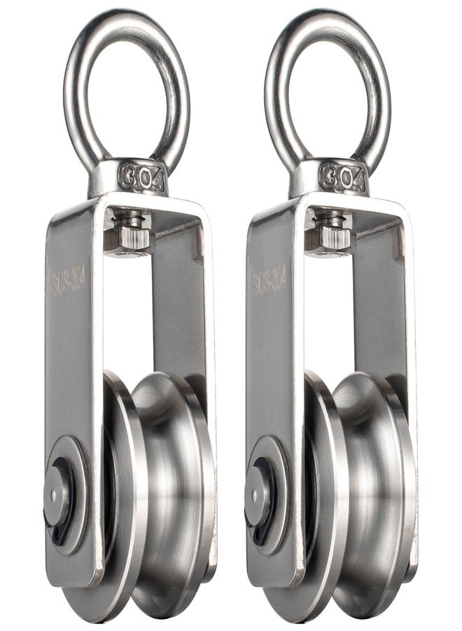 SHINICO Cable Pulley Wheel Stainless Steel, Bearing Inside, Rope Pulley for Pulley System, Gym Equipment, Clothesline, 2 Pack - Image 1
