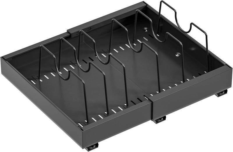 SALADAYS Extendable Pot and Pan Organizer for Cabinet, Heavy-Duty Iron Pull-Out Drawer, No-Drill Adhesive & Screw-in 2 Installation Methods, Under Sink & Cabinet Storage for Kitchen - Image 1