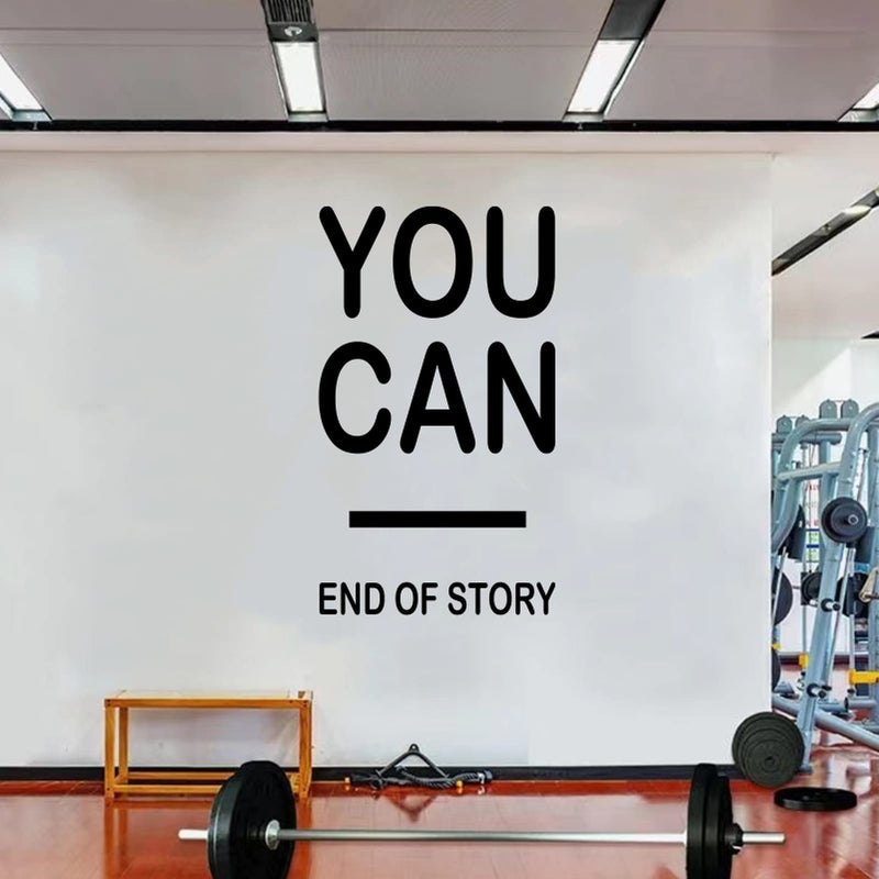 AnFigure Inspirational Wall Decals  Gym Wall Decor  Quotes Office Motivational Positive Sports Exercise Fitness Workout Women Yoga Basketball Home Art Decor Vinyl Stickers You Can End of Story 11""x19"" - Image 1