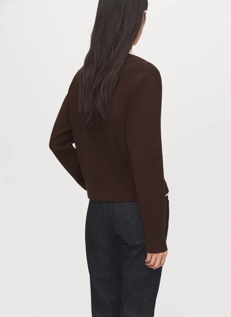 MANGO Jewel button crossover cardigan