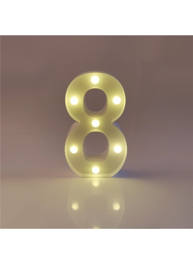 LED Marquee Sign Light Up Letters, Alphabet Light Up Letters Sign, Battery Powered LED Letter Lights for Night Light, Wedding, Party (Number 8) - Image 1
