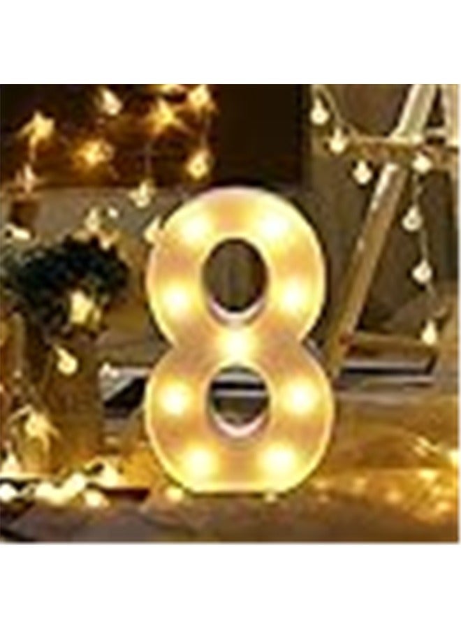 LED Marquee Sign Light Up Letters, Alphabet Light Up Letters Sign, Battery Powered LED Letter Lights for Night Light, Wedding, Party (Number 8) - Image 2