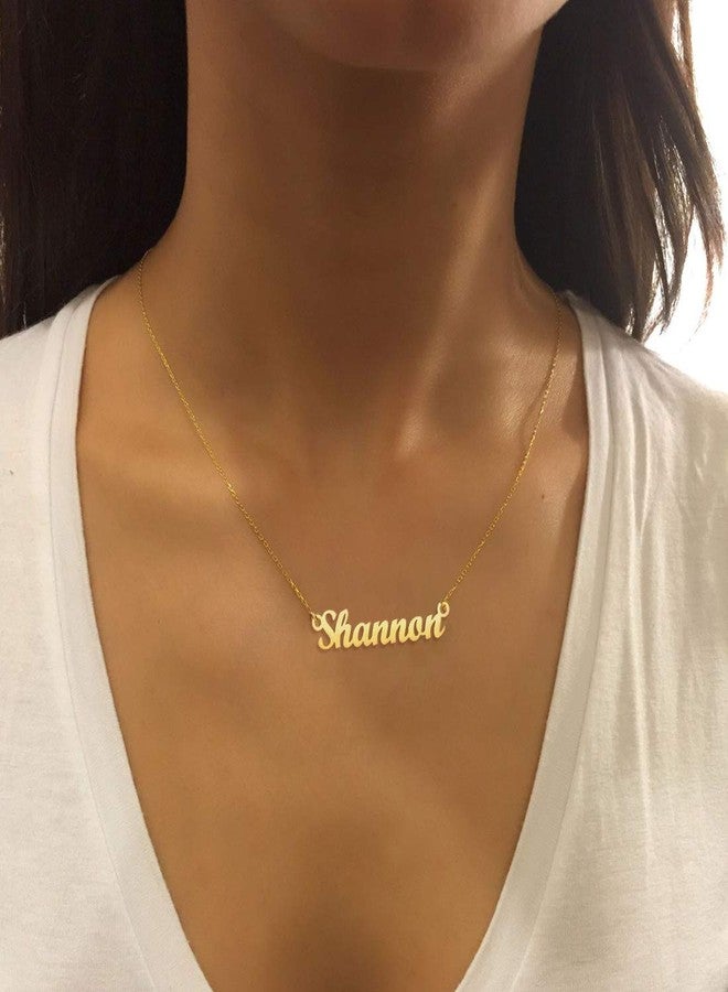 U7 Name Plate Necklace Personalized Gold Plated Choker with 18 Inch Link Chain Custom Name Jennifer Necklace, Friend Daugther Lover Gift - Image 5