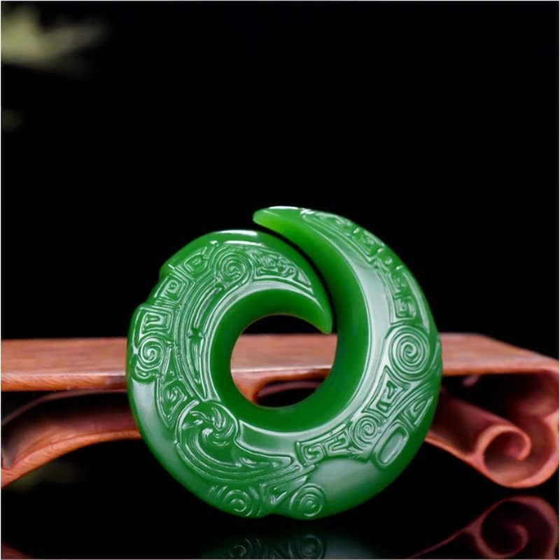 AINIFU Green Jade Dragon Jade Pendant Fashion Runes Necklace Jewellery Chinese Hand-Carved Relax Healing Women Man Luck Gift - Image 4