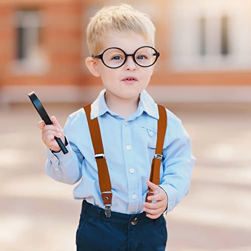 Kajeer Toddlers Kids Boys Mens Suspenders - Y Back Adjustable Strong Clips Synthetic Leather Suspenders (23.6 Inch (7 Months - 3 Years), Brown) - Image 2