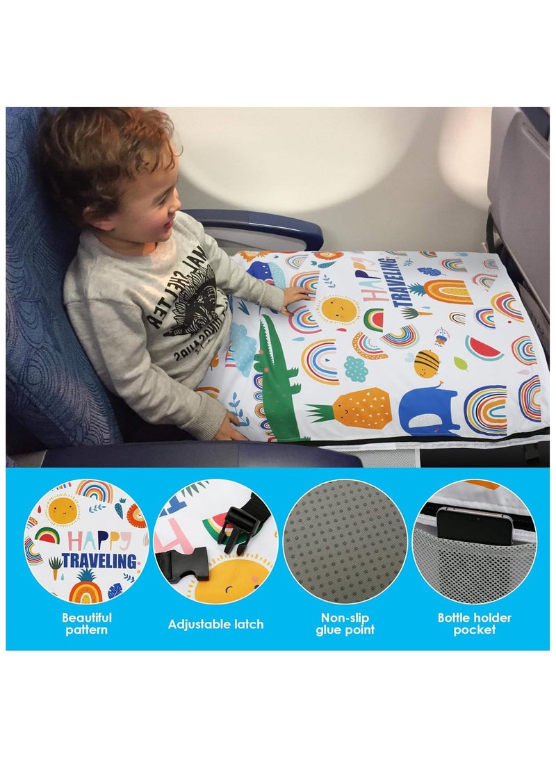 general Toddler Travel Airplane Bed Kids Airplane Seat Extender Travel Bed Toddler Airplane Seat Extender Baby Portable Plane Bed Foot Rest for Flights - Image 2