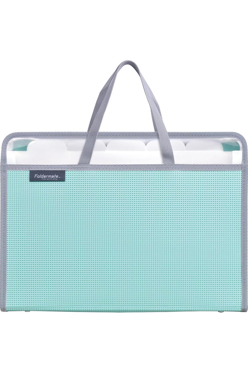 Foldermate Top-Load Expanding Bag with Handle, A4, 6 Pockets, 5 Index Tabs, Zipper, Assorted Colors - Image 3