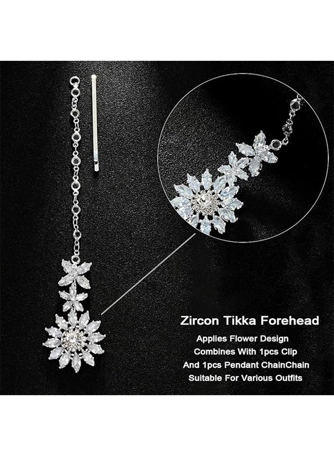 اتش واي إكسسوار رأس عروس مزخرف بالماس على طبقات، سلسلة شعر على الجبهة بطراز بوهيمي للشابات لحفلات الزفاف - Image 3