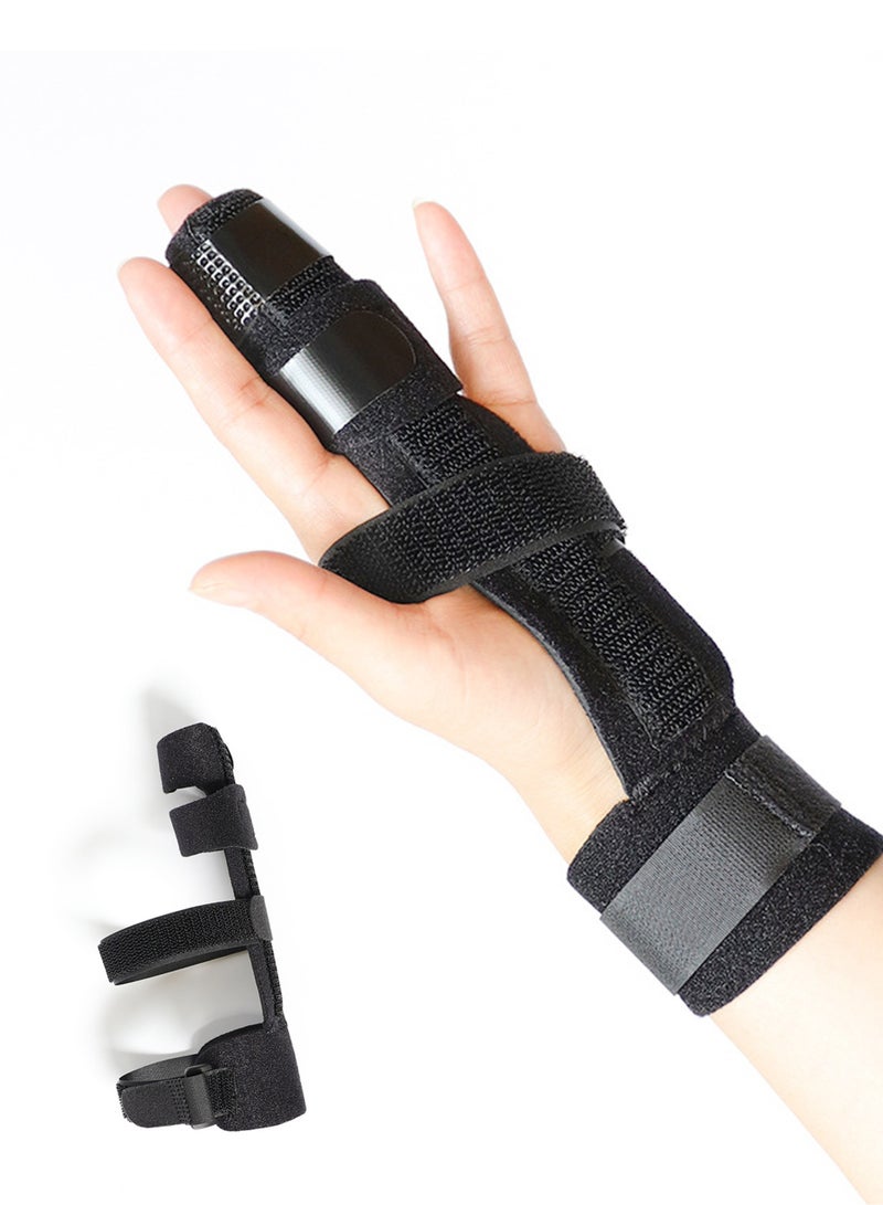 Finger Splint, Trigger Finger Splint for Right and Left Hand, For Single Finger and Double Finger, Straightening Dislocated Fingers and Releasing Arthritis Pain - Image 1