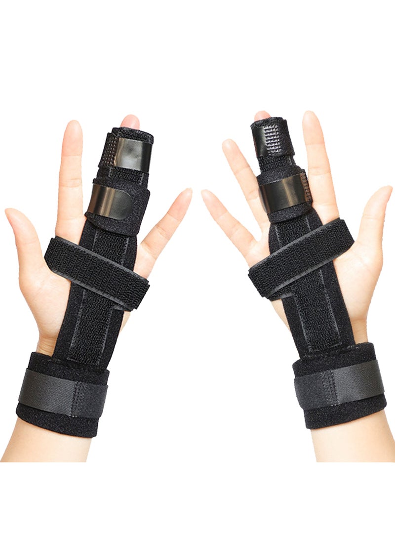 Finger Splint, Trigger Finger Splint for Right and Left Hand, For Single Finger and Double Finger, Straightening Dislocated Fingers and Releasing Arthritis Pain - Image 2