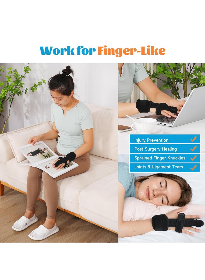 Finger Splint, Trigger Finger Splint for Right and Left Hand, For Single Finger and Double Finger, Straightening Dislocated Fingers and Releasing Arthritis Pain - Image 5