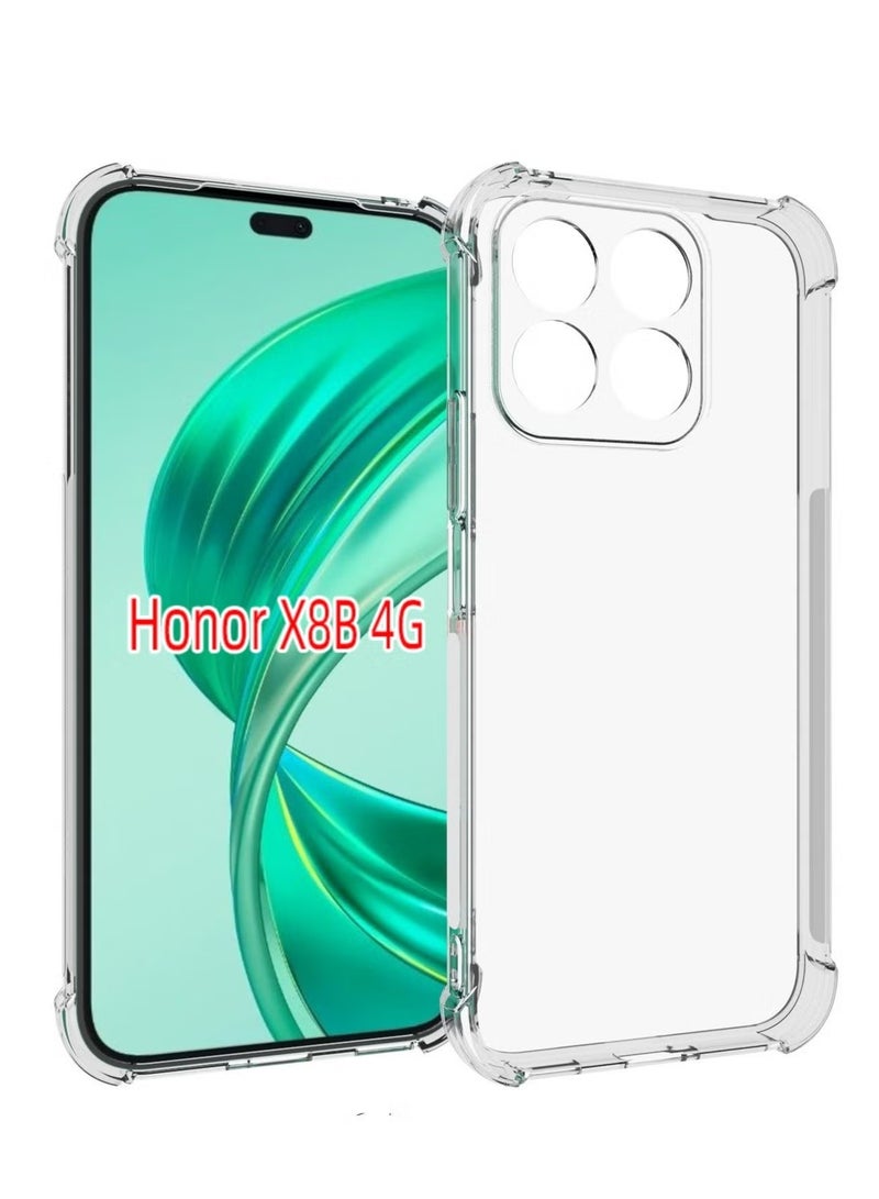 غطاء حماية مقاوم للصدمات لهاتف هونر X8b 4G - شفاف للغاية، متين، وفتحات دقيقة - حماية من الخدوش والغبار والبقع - غطاء خلفي من السيليكون الشفاف لهاتف  هونر X8b 4G - Image 1