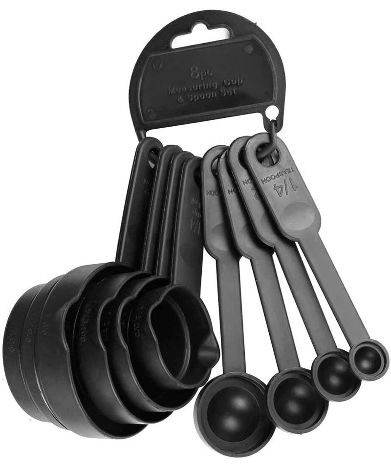QUPET 8 Pcs Measuring Cup and Spoon Set Multi Purpose Kitchen Tool Measuring Cups for Kitchen Measuring Cups for Baking Cake Cake Baking Accessories Measuring Spoons and Cups Set - Image 1