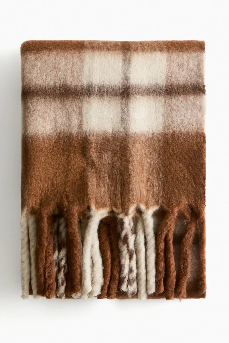 H&M Patterned wool-blend blanket
