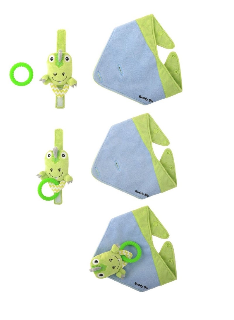 Buddy Bib 3 in 1 sensory teething toy & Bib
