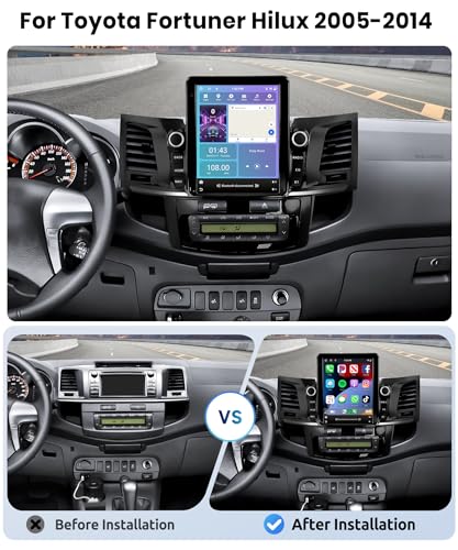 VECHTEL [8 CORE 4G+64G] Car Radio for Toyota Fortuner Hilux 2005-2014 with Wireless Carplay/Android Auto, 9.7 Inch Android 13 IPS Touch Screen Car Stereo, Bluetooth, GPS Navi, WiFi, SWC, DSP + Backup Camera - Image 2