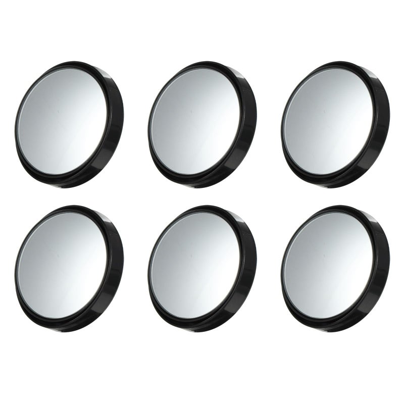Convex Blind Spot Mirror 3 Pairs Black Frame Rotatable Wide Angle Rearview Mirror - Image 2
