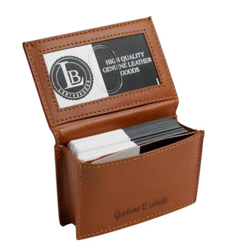 LB LEATHERBOSS Business Card Holder (Tan) - Image 1