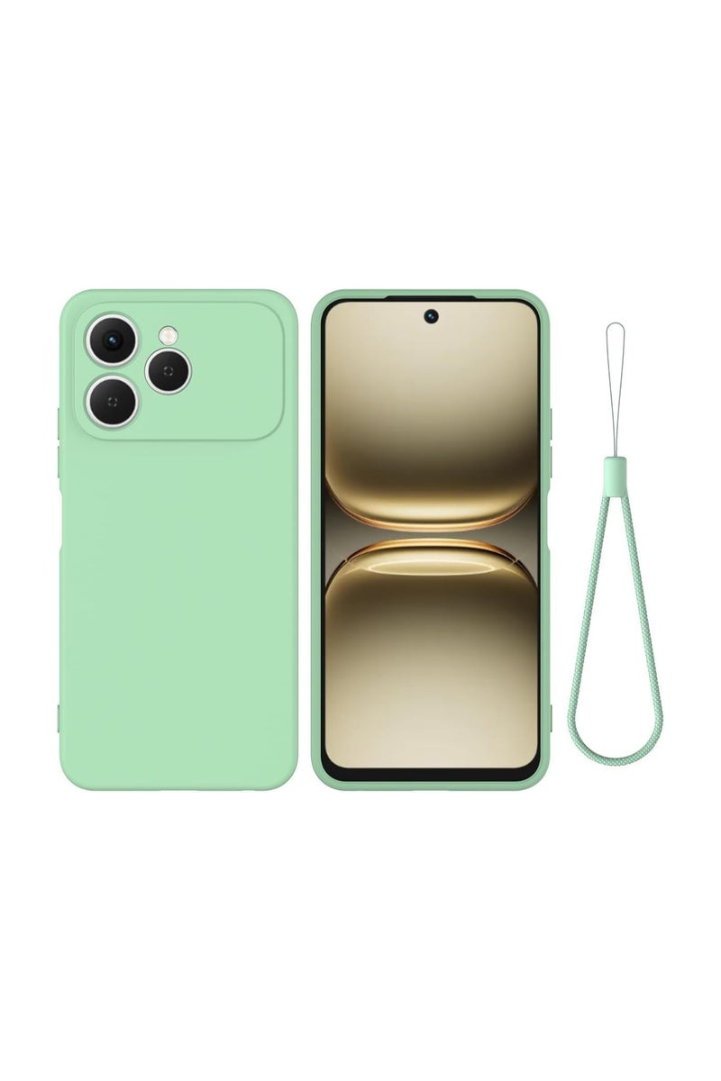 general Silicone case compatible with Tecno Spark 40 4G, liquid silicone TPU soft case with lanyard strap, shockproof and drop-proof protective case for Tecno Spark 40