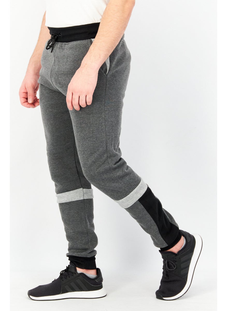 Modern Culture - Men Regular Fit Drawstring Fleece Jogger Pants, Charcoal Heather - Image 1