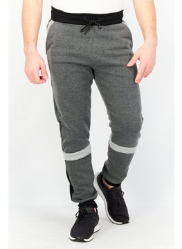 Men Regular Fit Drawstring Fleece Jogger Pants, Charcoal Heather