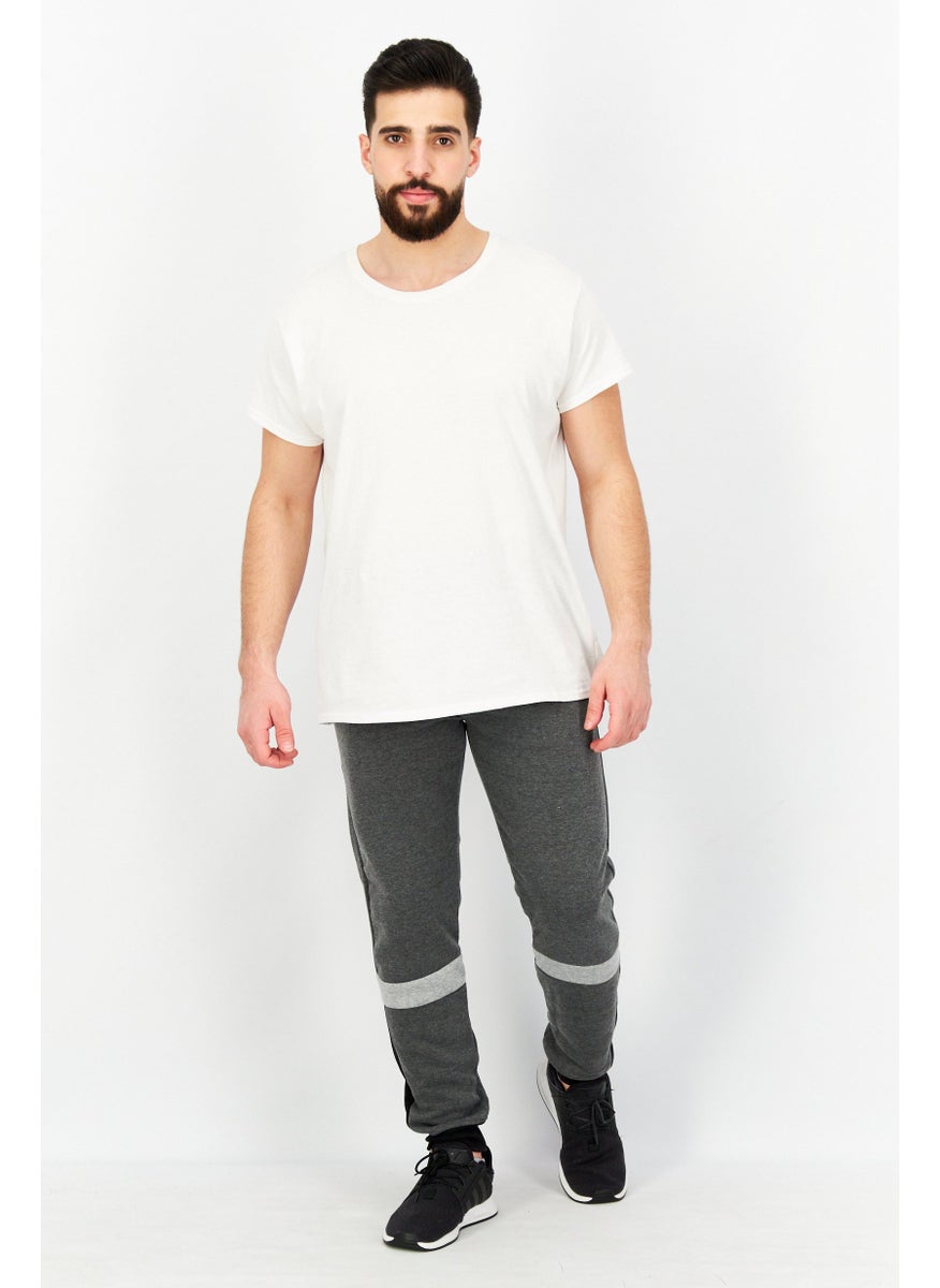 Modern Culture - Men Regular Fit Drawstring Fleece Jogger Pants, Charcoal Heather - Image 1