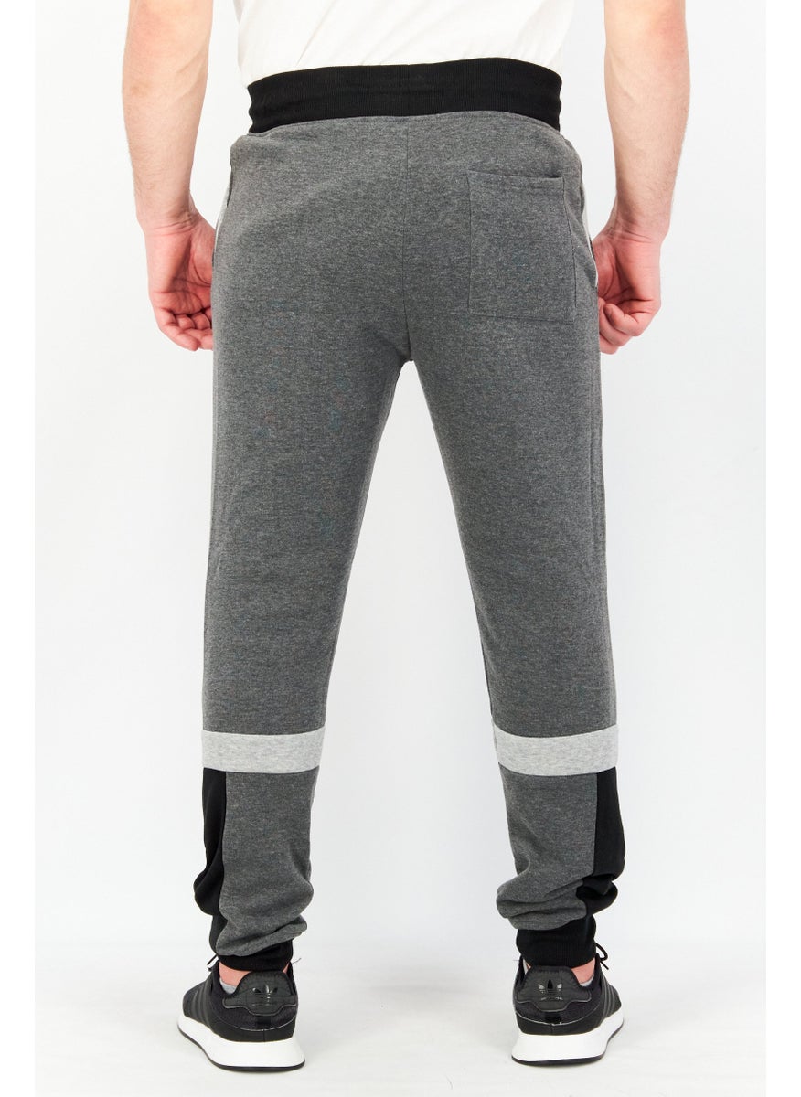 Modern Culture - Men Regular Fit Drawstring Fleece Jogger Pants, Charcoal Heather - Image 1
