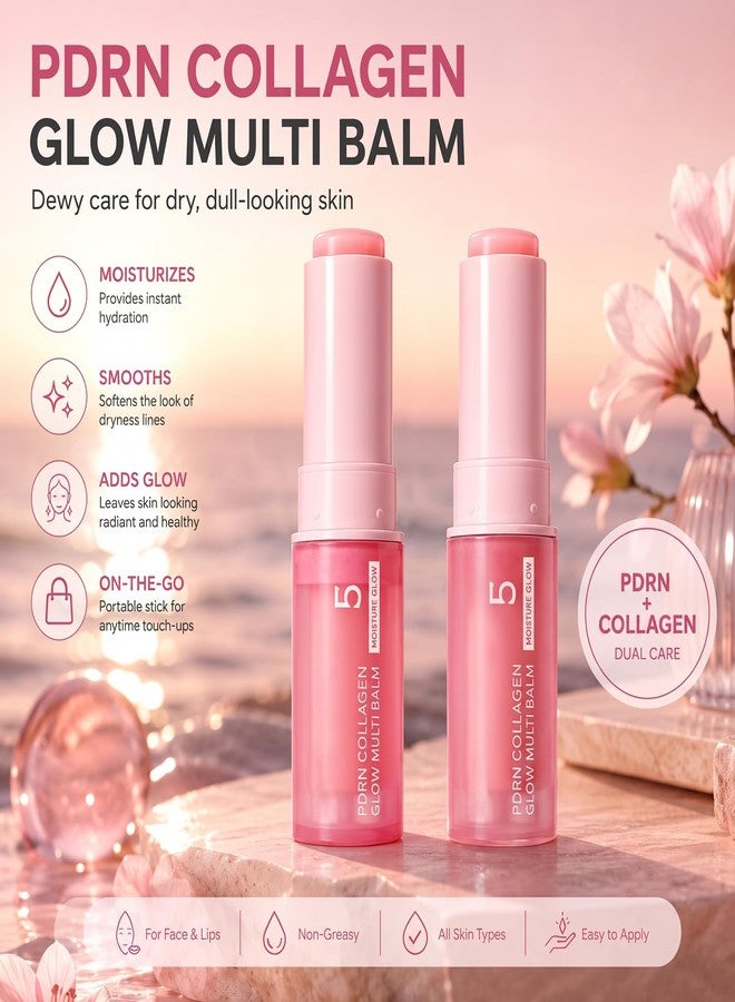 Erinde 2PCS PDRN Pink Collagen Multi Balm Stick, Hydrating Face Balm - Image 2