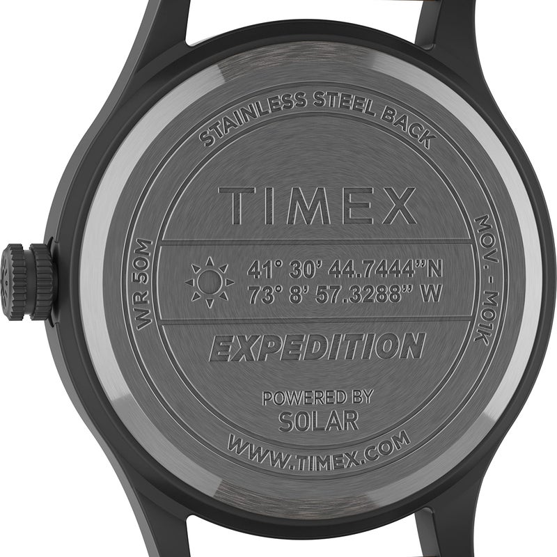 TIMEX ساعة تيمكس للرجال إكسبيديشن سكوت سولار 40 مم - علبة رمادية مع قرص رمادي وحزام جلد طبيعي بني - Image 3