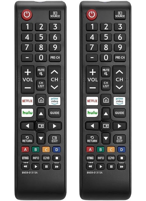 2 Pack Bn59 01315A Replaced Remote Control Applicable For Samsung Tv Samsung 4K Crystal Uhd 6 7 8 9 Tu 7000 Series Smart Tv Bn59 01315J Bn59 01315E Un55Ru7300Fxza Un65Ru7300Fxza Un58Ru7100Fxza