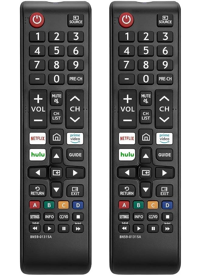 2 Pack Bn59 01315A Replaced Remote Control Applicable For Samsung Tv Samsung 4K Crystal Uhd 6 7 8 9 Tu 7000 Series Smart Tv Bn59 01315J Bn59 01315E Un55Ru7300Fxza Un65Ru7300Fxza Un58Ru7100Fxza